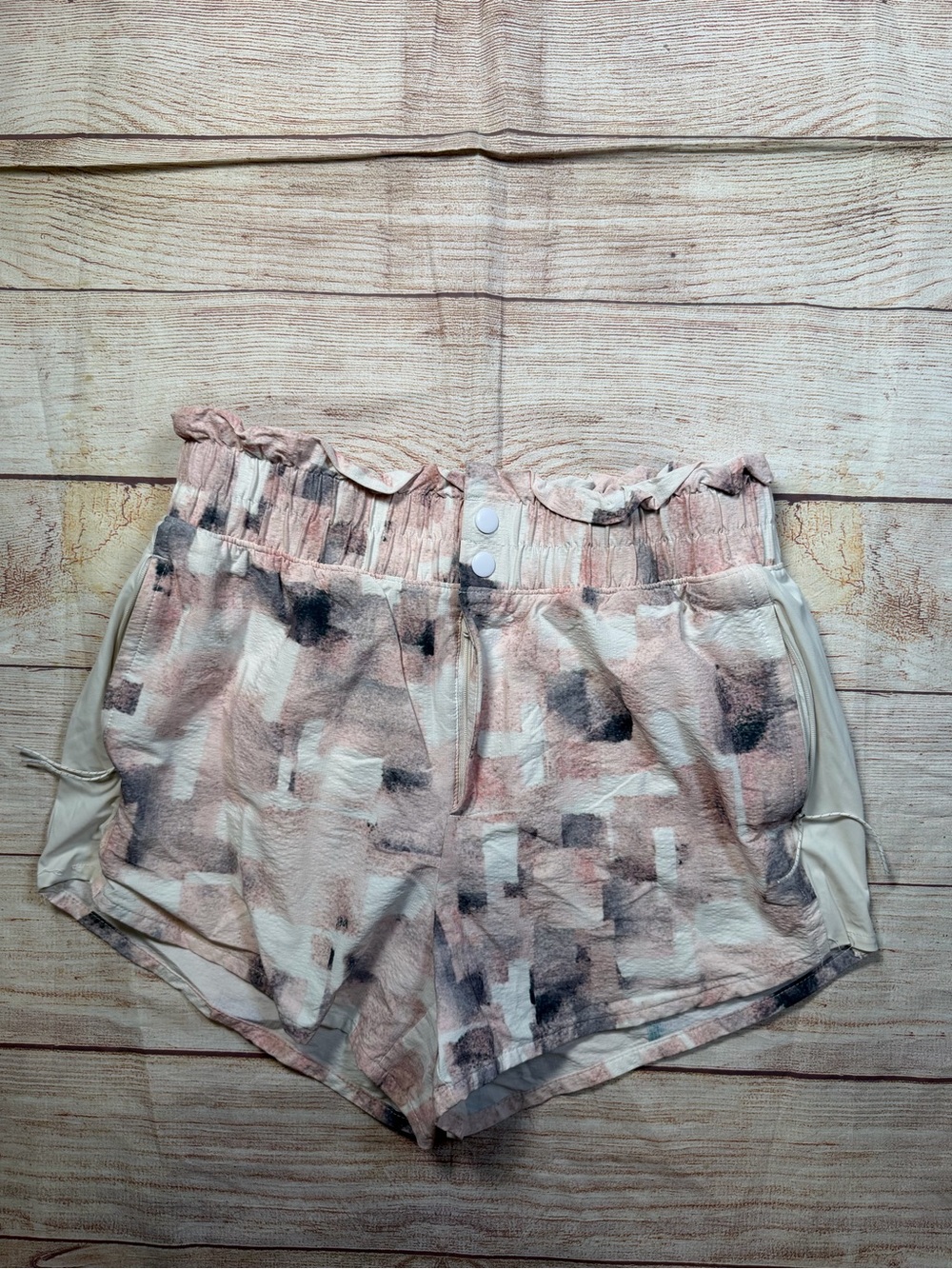 FLX Women’s Pink Abstract Print Elastic Waist Shorts